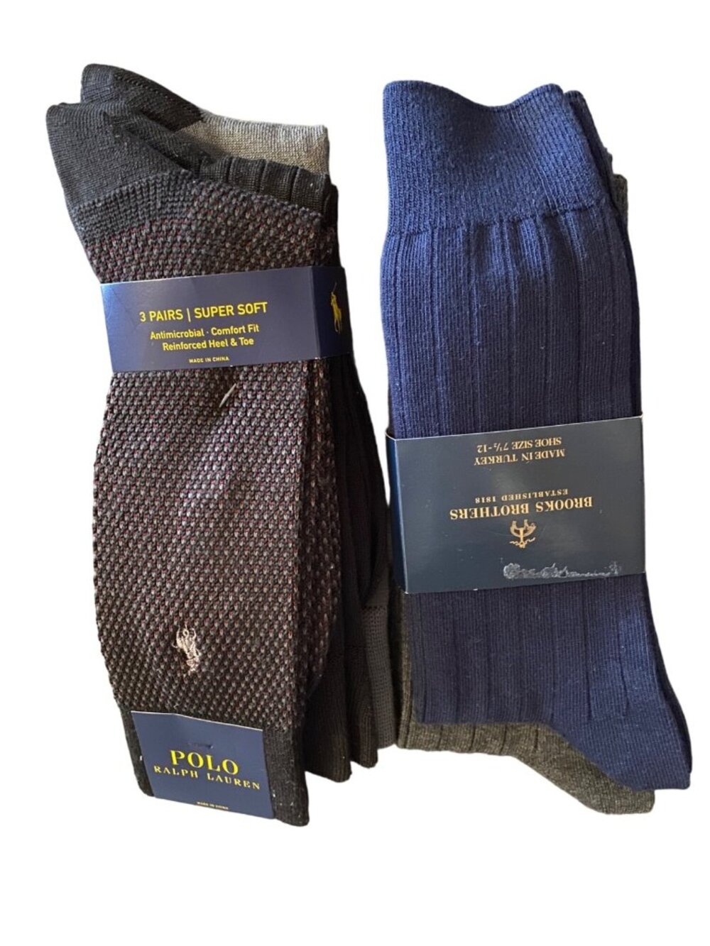 POLO RALPH LAUREN 3PAIRS/BROOK BROTHERS 2PAIRS SOCKS NEW